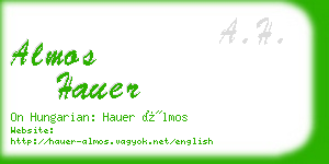 almos hauer business card